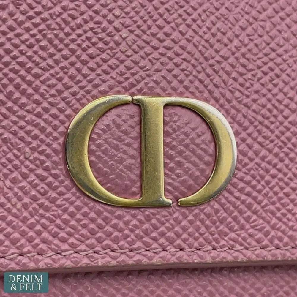 Christian Dior Montaigne 30 Lotus Pink Trifold Compact‎ Wallet Gold Hardware
